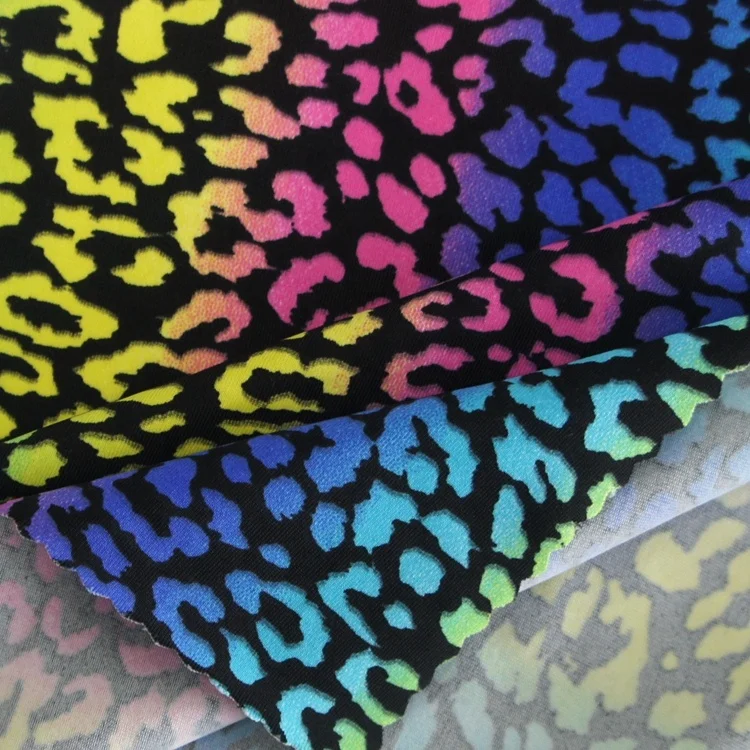 low moq 4 way stretch elastane print leopard print fabric for leggings