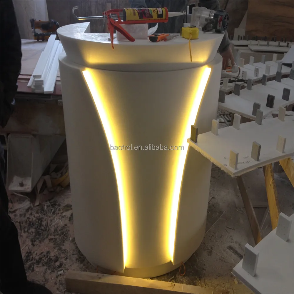 Church Solid Surface Pulpit, Modern Church Podium Table, Church Rostrum