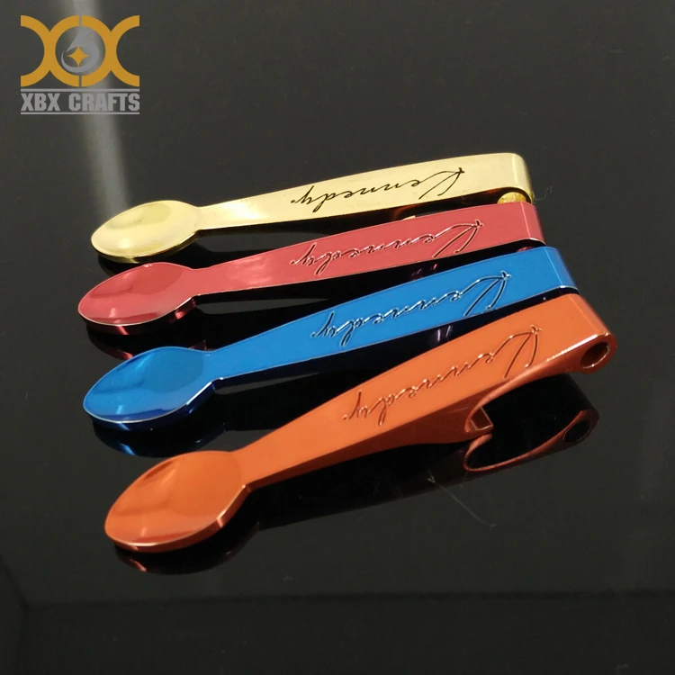 Custom Mixed Color Mini Spoon Shape Metal Bottle Opener Keychain with logo