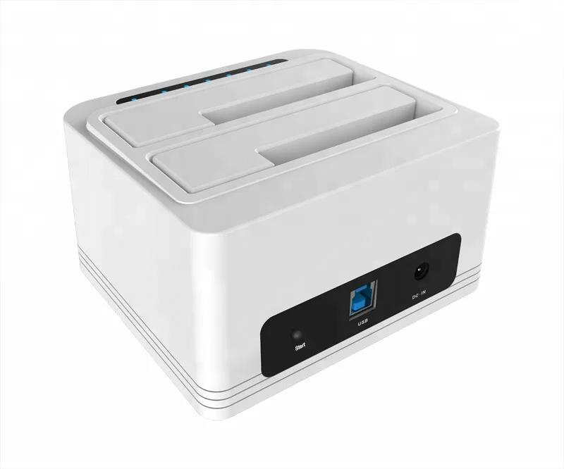 
Док-станция для жестких дисков с USB 3,0 на SATA Dual-Bay, 2,5 дюйма/3,5 дюйма, поддержка SSD, поддержка функций офлайн-клонирования/UASP 