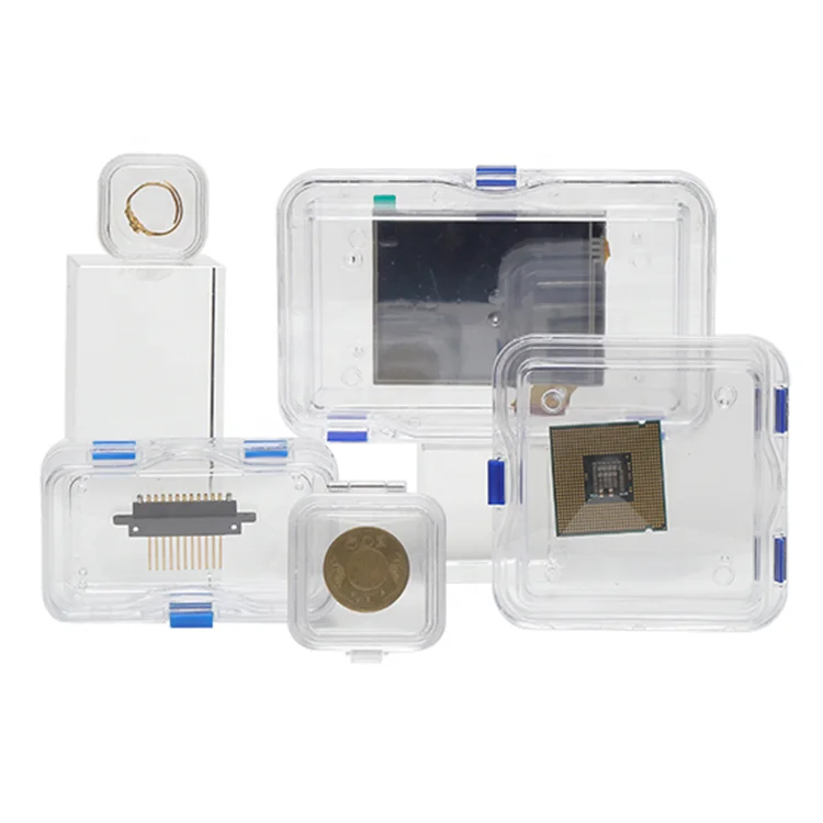 
Пластиковая мембранная коробка HN-155 13x13x5 см, коробка для хранения ювелирных изделий/электронных чипов/часов/зубных протезов 