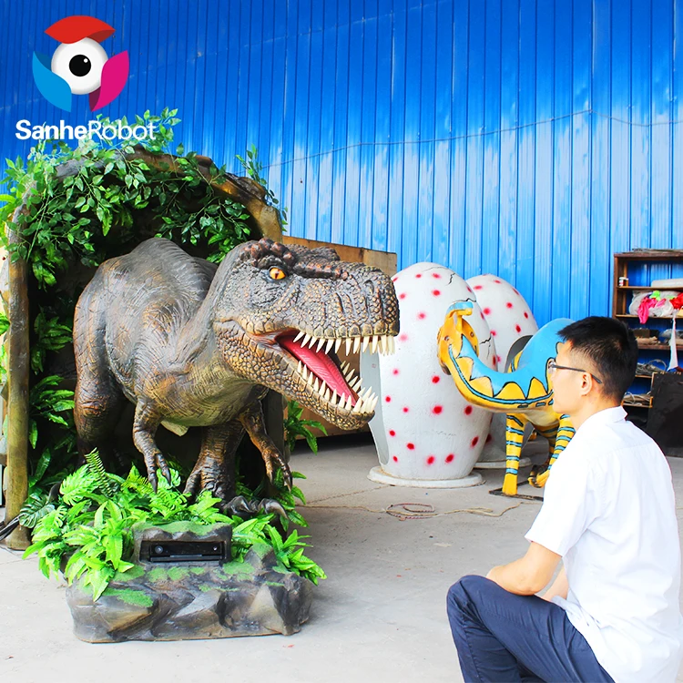 Realistic Interactive Animatronic Robotic Dinosaur for Jurassic Park Life Size Animatronic Dinosaur Models Outdoor