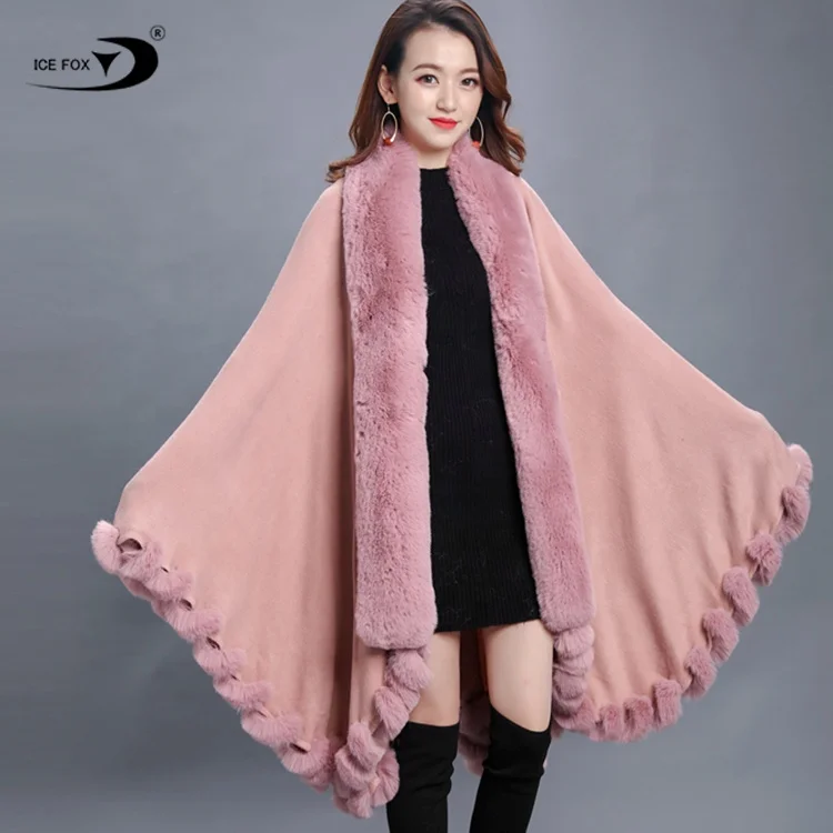 Женская зимняя длинная шаль, пальто из кроличьего меха, свободные шали и палантины, плащ большого размера, шаль из пашмины