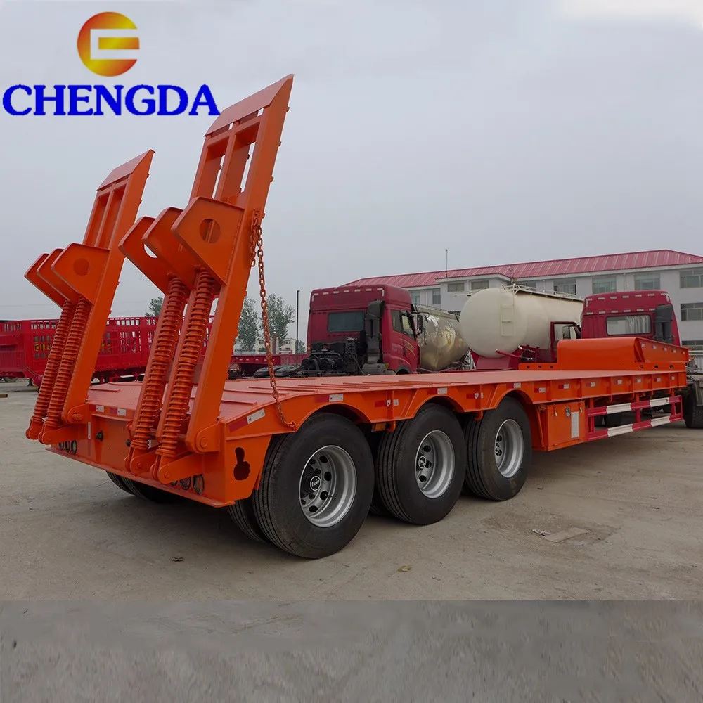 3 Axles Second Hand Low Boy Lowbed Used Low Bed Trailer