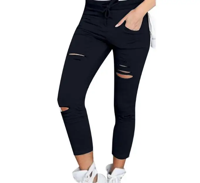 black pants with holes