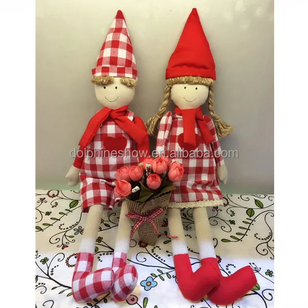 Красивая тряпичная Рождественская Кукла-эльф ручной работы Милая Красная мягкая игрушка на заказ плюшевая кукла