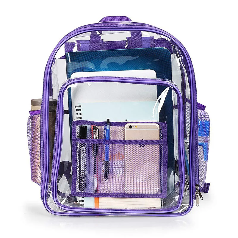 Transparent School Bag Waterproof Backpack Waterproof Transparent Schoolbag  With Capacity Zipper Closure Visible Water Bottle - AliExpress