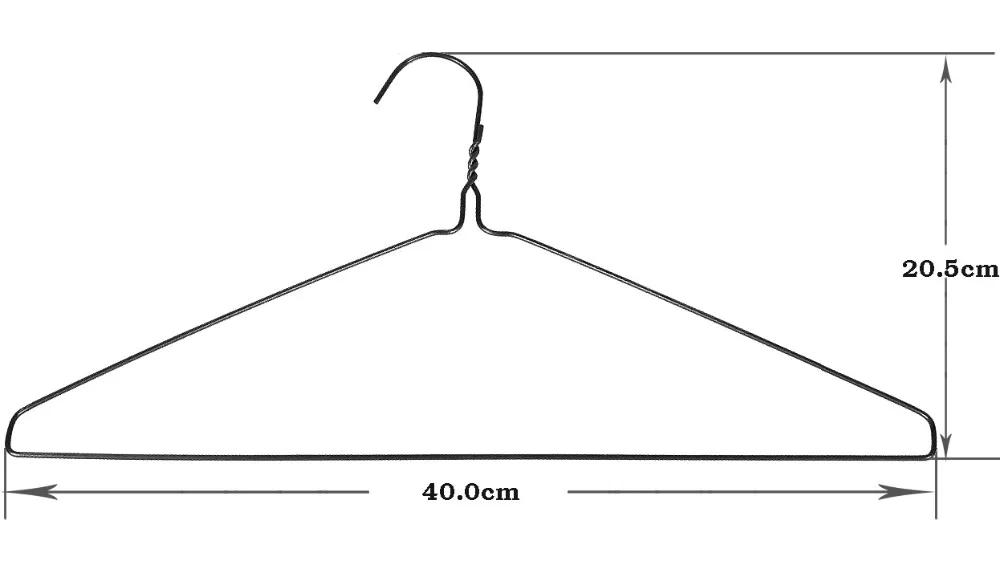Размер вешалки для одежды