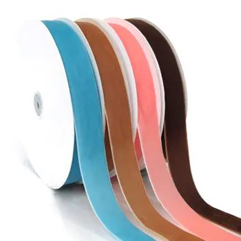 Wholesale good quality 3 mm- 50 mm single double sided non stretch nylon velvet ribbon for garment accessories