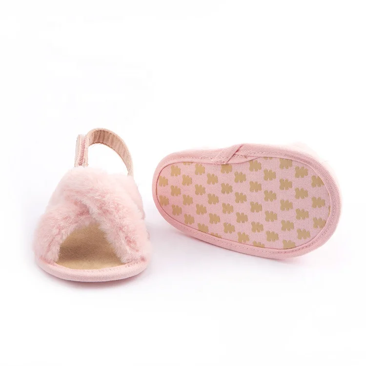 Симпатичные Детские повседневные модные плюшевые туфли, детские пушистые Тапочки