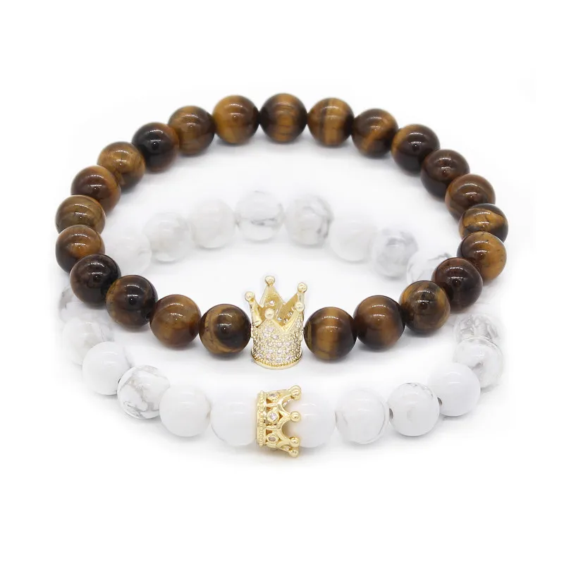 Bracciali Coppia Corona: Lui E Lei In Acciaio Inossidabile Con Scritta 'His Queen & Her King' - Regalo Per San Valentino