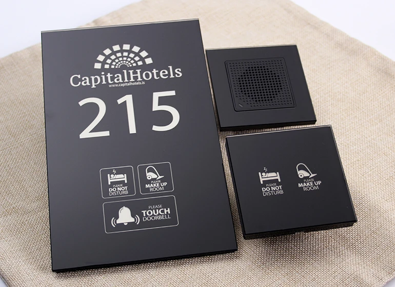 Room Number Doorplate Touchscreen Control Outside Panel Door Name Plates for Hotel