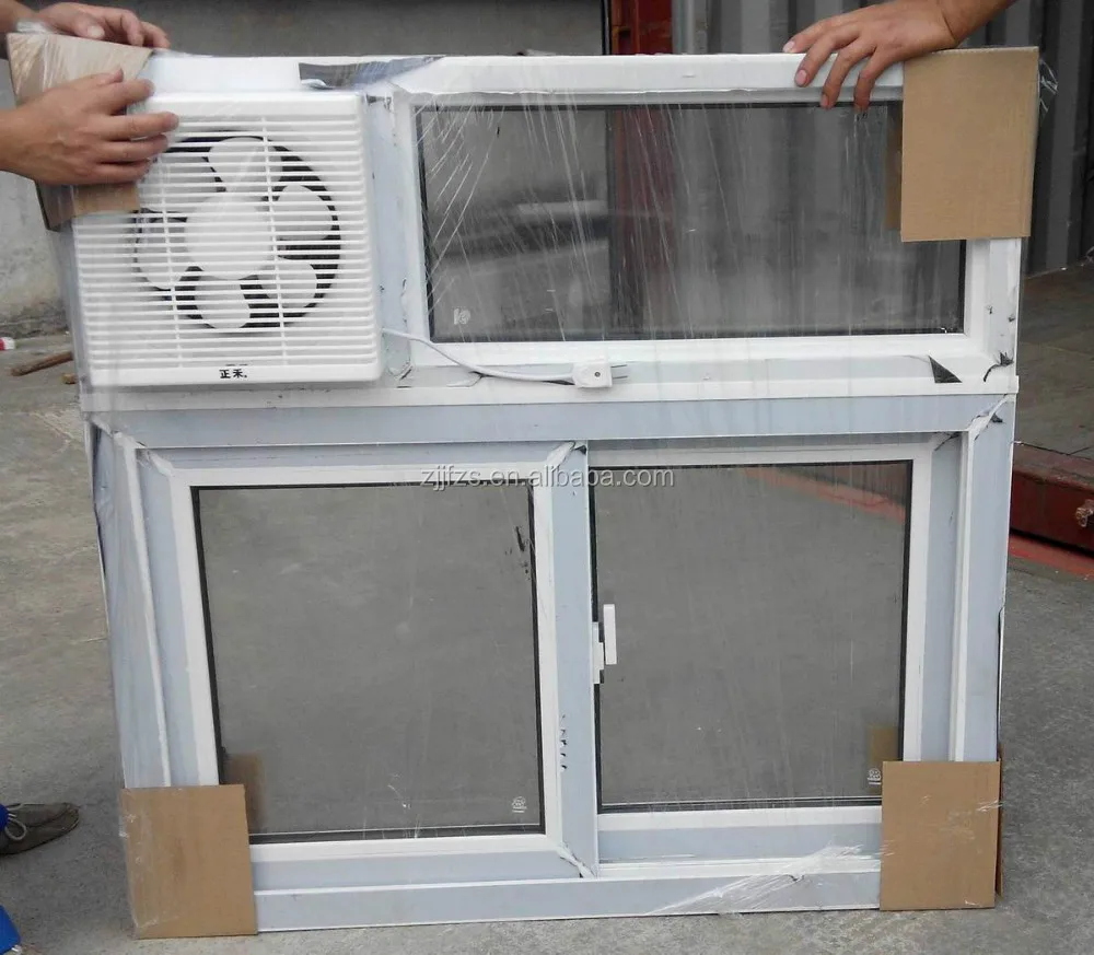 Pvc Window With Electrical Ventilation Fan Double Glazed Window Buy Double Glazed Window Pvc Sliding Window Welding Pvc Window Product On Alibaba Com