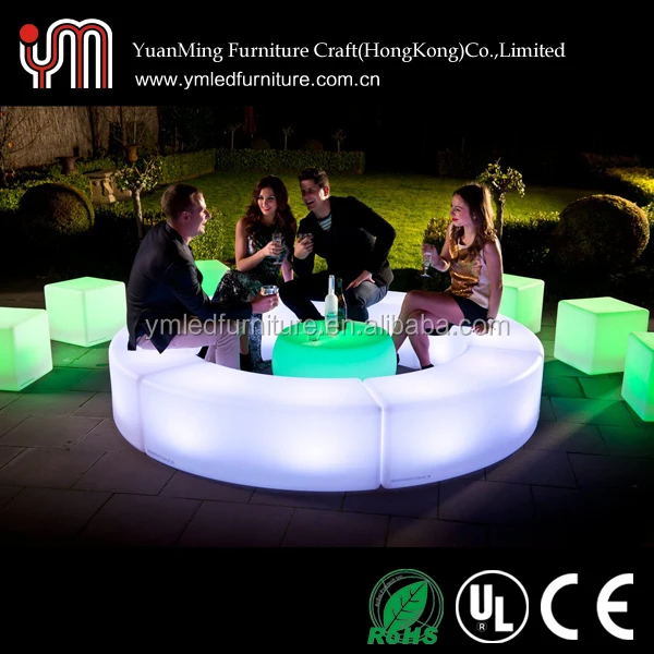 
Светодиодная изогнутая скамейка стул светящаяся мебель 