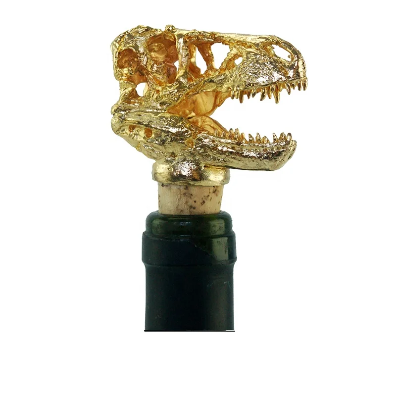 Lead Tin Alloy Tyrannosaurus Rex 3D Wine Bottle Stopper Decorative Gift Tourist Souvenir wine accessories