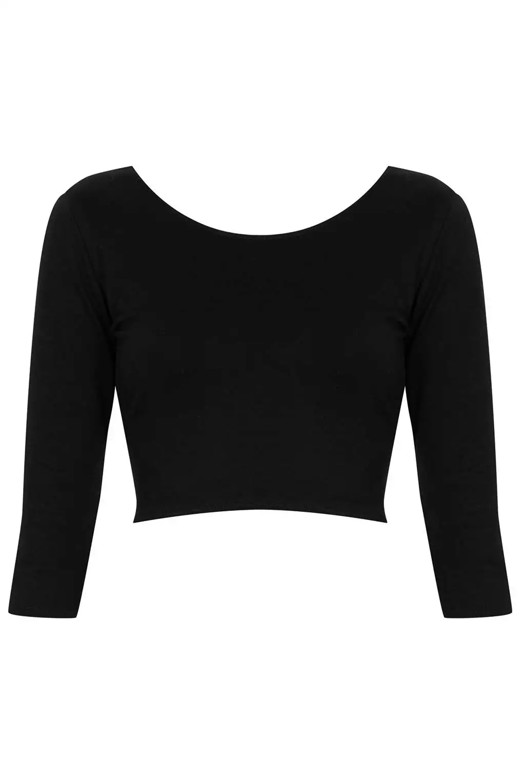 plain black crop top