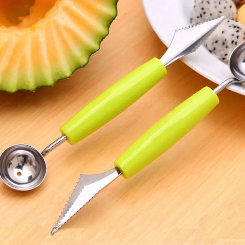 Double-Ended Stainless Steel Ice Cream Watermelon Baller Scoop Spoons Knife  - China Watermelon Baller Scoop Spoons Knife and 2 in 1 Double-Ended Spoons  Knife price