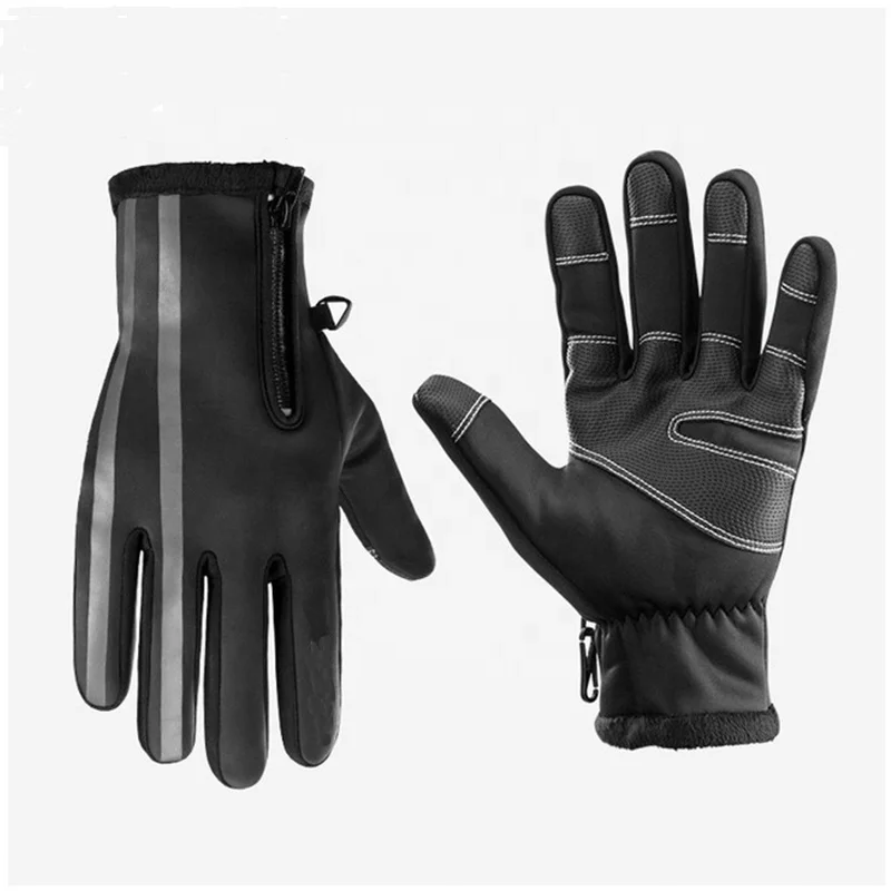 Оптовая продажа велосипедные рукавицы оборудование для зимнего сенсорного экрана Нескользящие теплые Непродуваемые ветрозащитные термоперчатки велоспорта с длинными