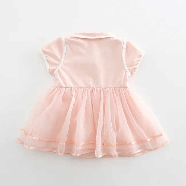 
PHB50411 платье с коротким рукавом для маленьких девочек с воротником Питер Пэн 