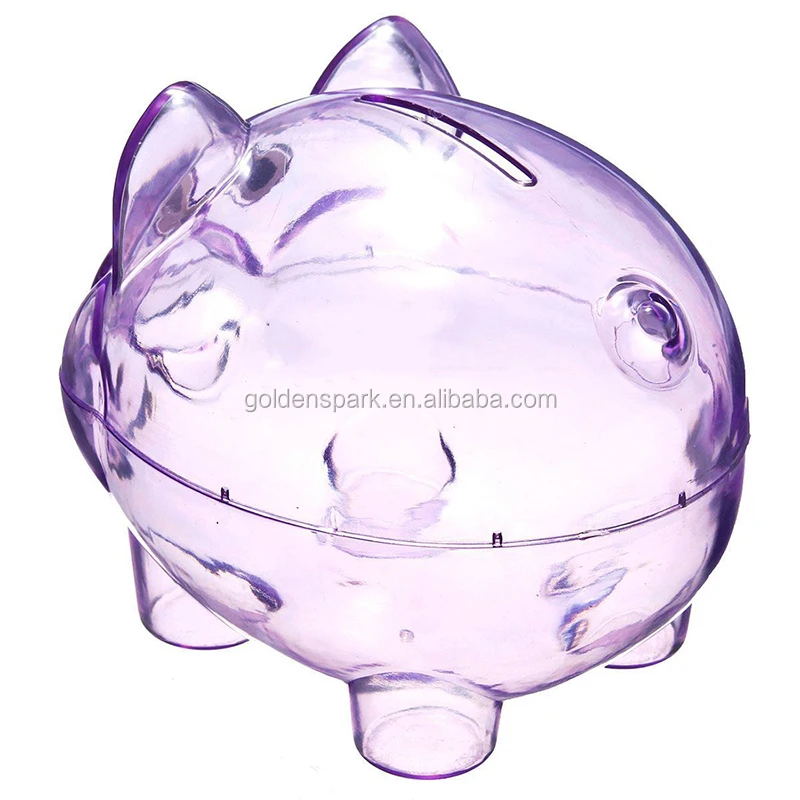 Cute Plastic Pig Clear Piggy Bank Coin Box Money Cash Saving Case Kids Toy  Gifh