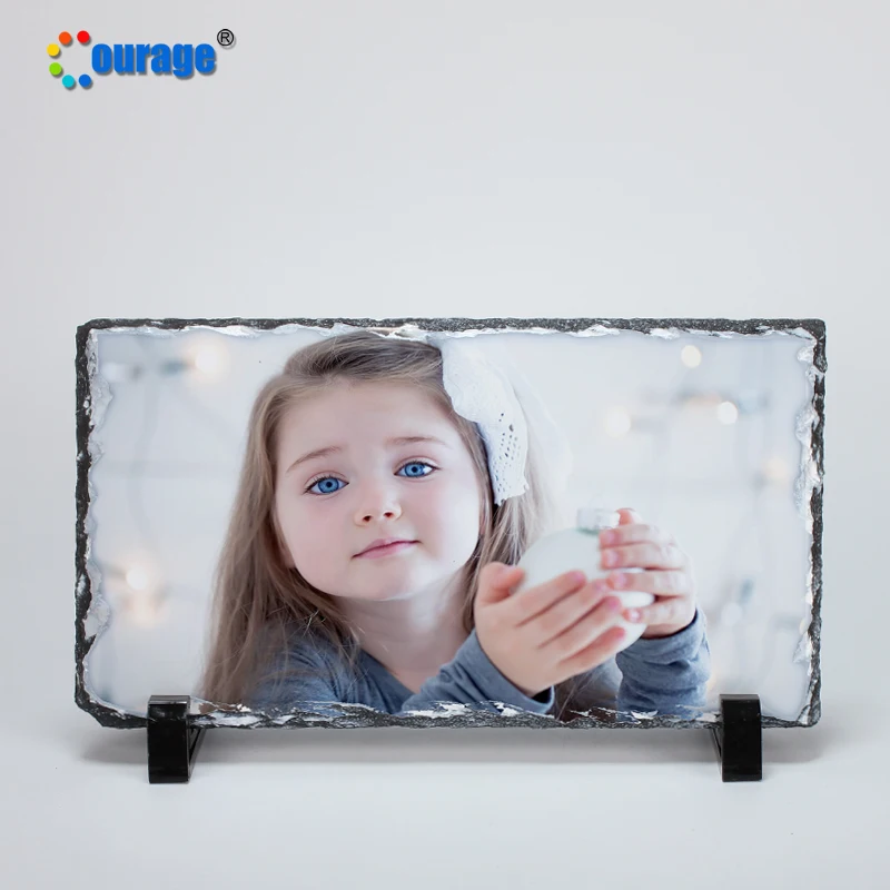 Set 5 Lastre Ardesia Per Sublimazione | Cornici Foto 15x15 Cm Con Espositore | Per Creare Regali Personalizzati, Targhe E Decorazioni