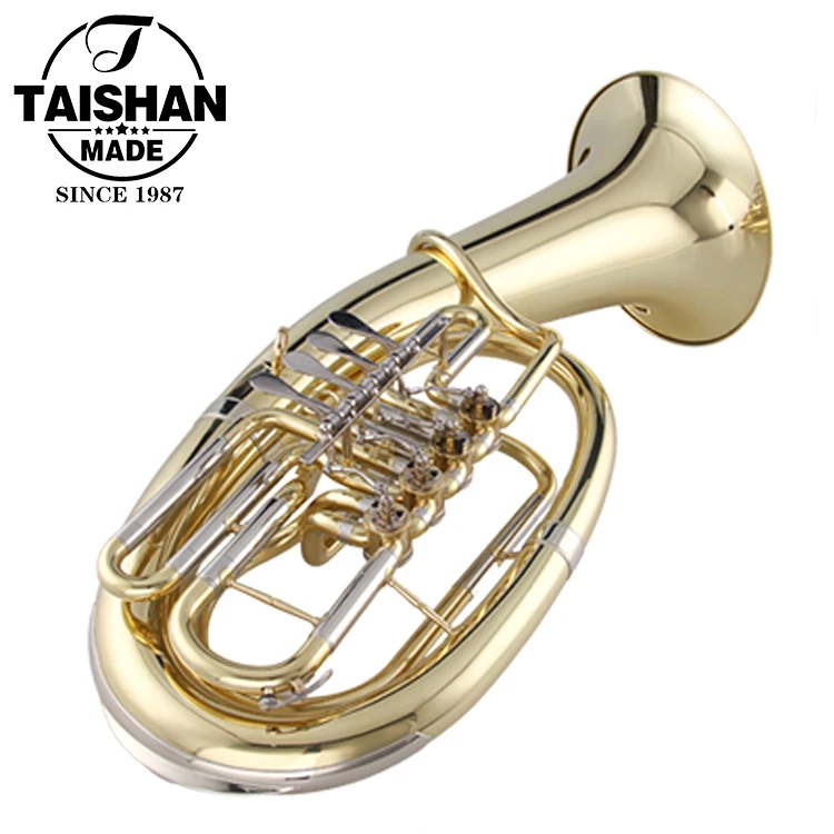 Gold Lacquer Brass Euphonium with 4 Rotary Keys