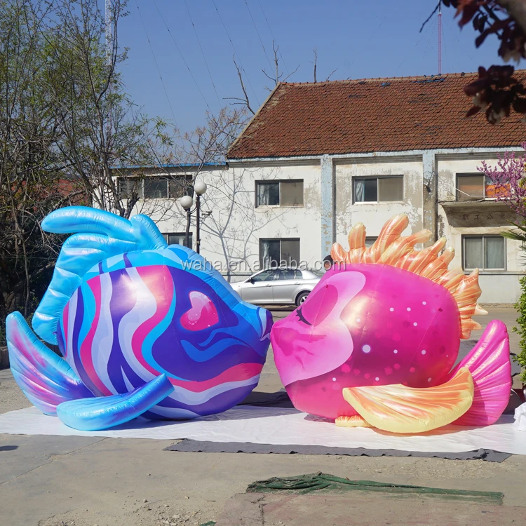 Giant Custom Design Inflatable Kiss Fish Model for Advertising Event