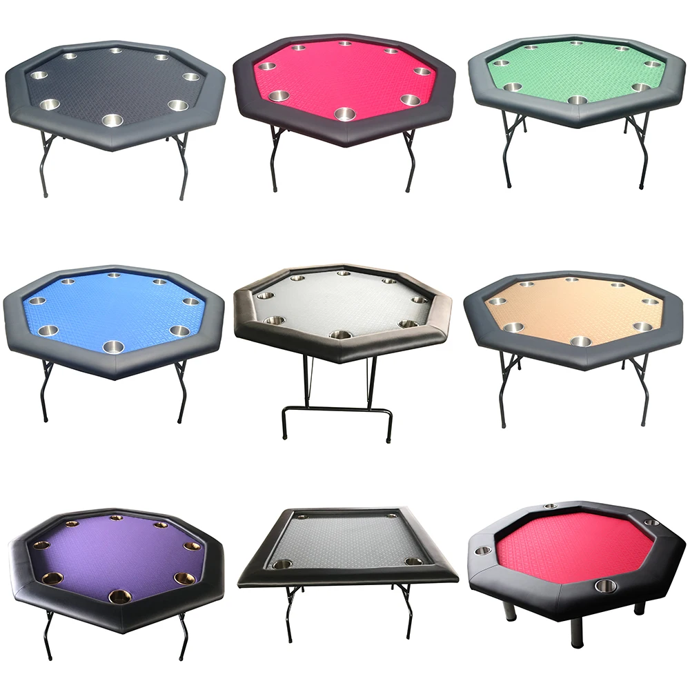 48 Inch Octagonal Customized Small Size Speed Cloth Metal Folding Leg Used Casino Poker Table