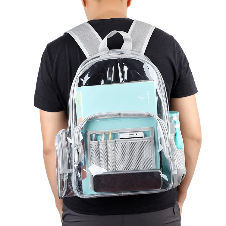 Stitch  Large Capacity Transparent PVC Book School Bags See Through Clear Plastic Backpack Heavy Duty