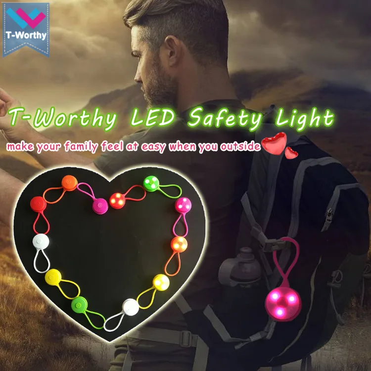 Led Silicone Bag Light for Backpack Safety Light Accessory for Camping Climbing Hiking