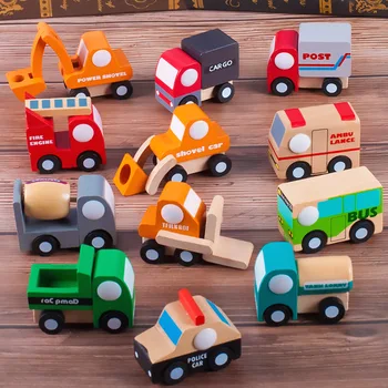 wooden town vehicles set