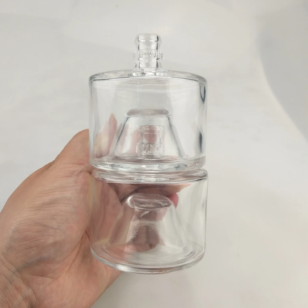 250ml Unique Shaped Set Stackable Collapsible Glass Alcohol Bottle With Deep Bottom