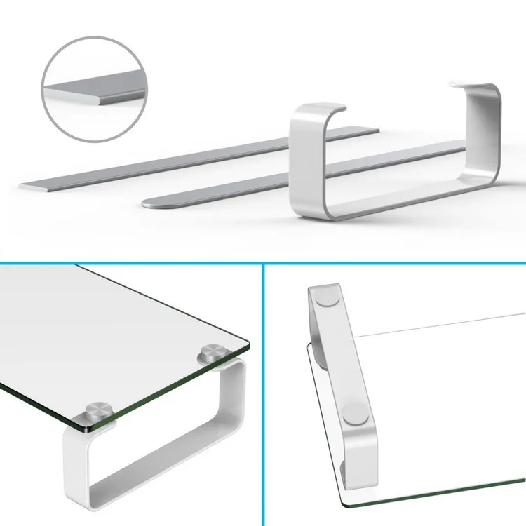 Adjustable Glass Computer Monitor Riser Stand