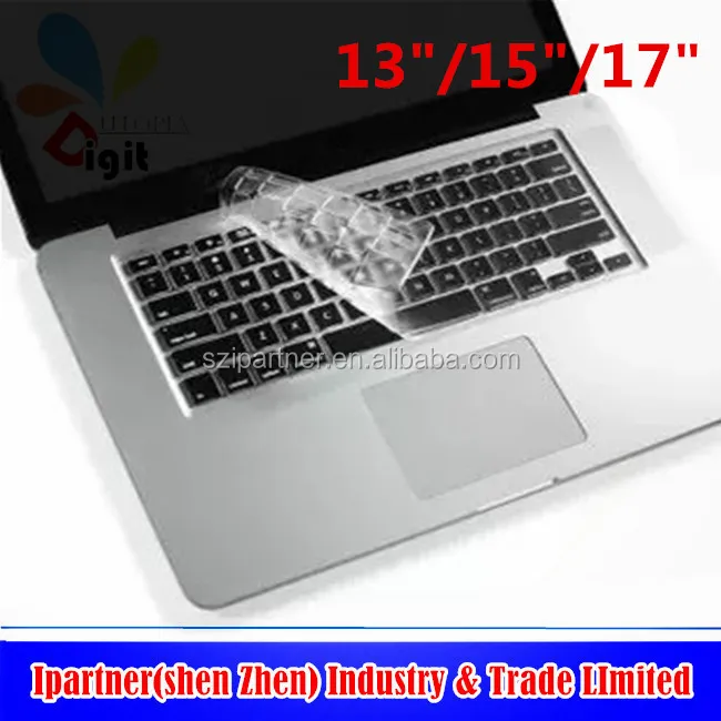 Ультратонкий прозрачный силиконовый защитный чехол для клавиатуры Macbook 13/15/17