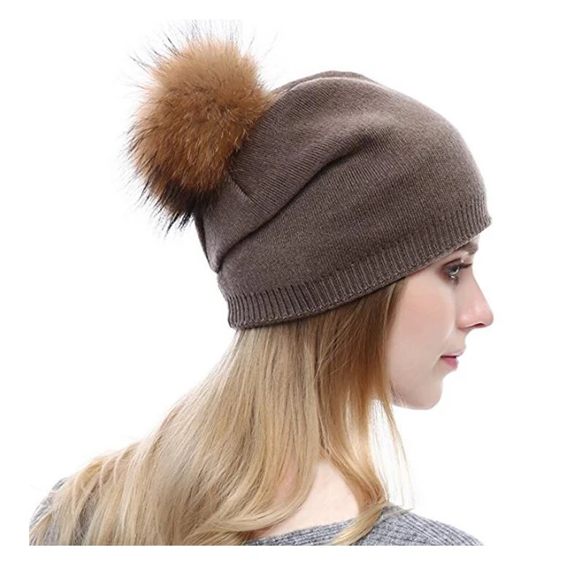 Women Knit Wool Beanie - Winter Solid 