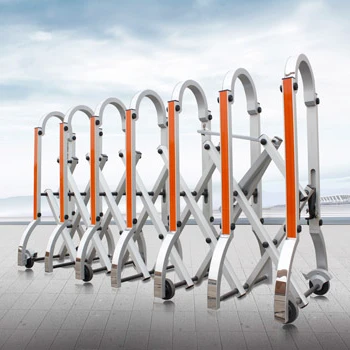 Aluminium Manual Safety Accordion Barrier Gate With Reflective Stickers