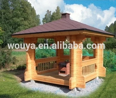 Беседка из бруса фото Rakitan Mudah Dan Penggunaan Panjang Paviliun Prefab Kayu 2019 Desain Baru - Buy