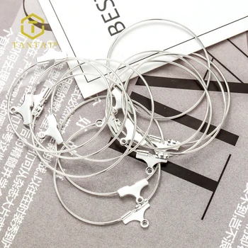 Sterling Silver Color Gold Plated Beading Hoop Earrings Round Hoop Loop Earrings Jewelry Making Findings