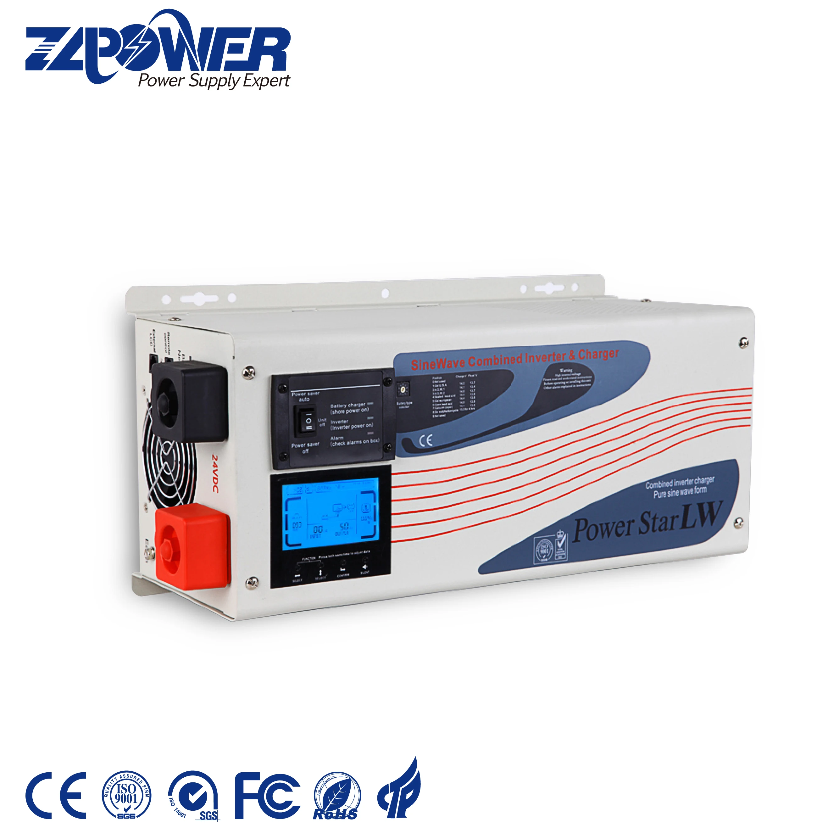 Powerstar 6000W Pure Sine Wave Power Inverter With Ac Charger off Grid Hybrid Charger Inverter