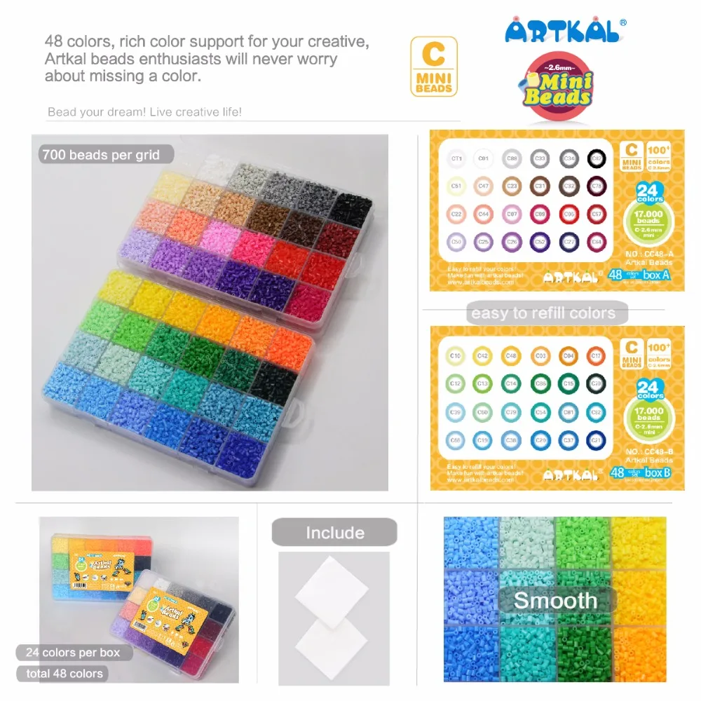 Artkal Large Square Pegboard for Mini 2.6mm Iron Beads – Official