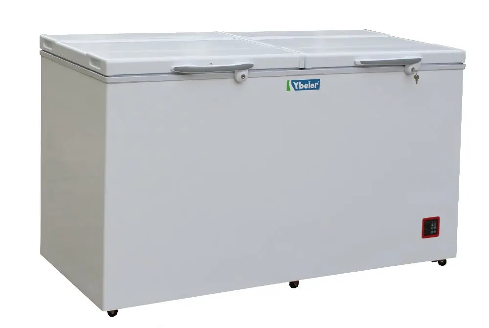 408L Energy Efficient Type Dual Temperature Two Cabinets 12v Dc Solar Deep Fridge/freezer