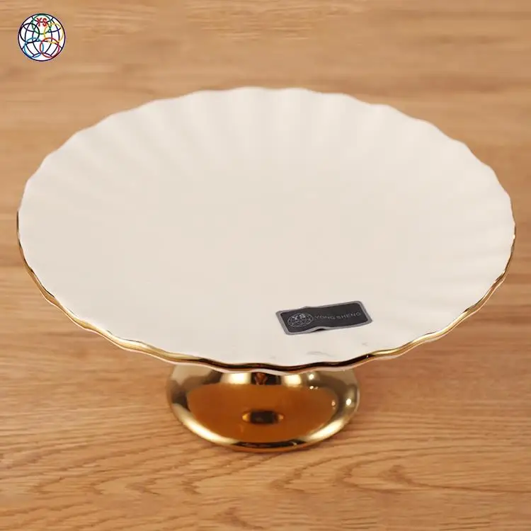 Exquisitely Made Cream and Gold High Quality Cheap Porcelain Standard Plate Size Wholesale Dinner Plates