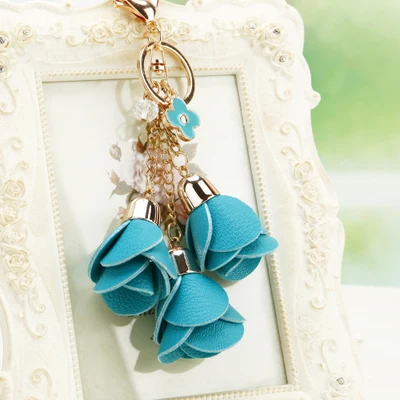 Leather Rose Flowers Keychains Cute Tassel Flower Key Chain PU Leather Flower  Keychain Custom - China PVC Keychain and PVC Key Chain price