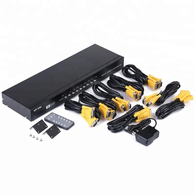 8 Port Kvm Switch Console Vgamt Viki Rack Kvm Switch Switcher 8 In 1 Out 8 Pack Cablesusb