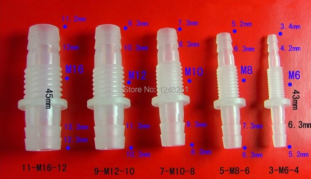 LOT5 Reducer Bulkhead Union Barb Plastic Silicone Hose PVC