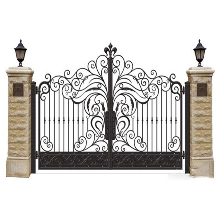 New Simple Beautiful Wrought Iron Swing Gate Designs for Villas $500 Cash Coupon Included
