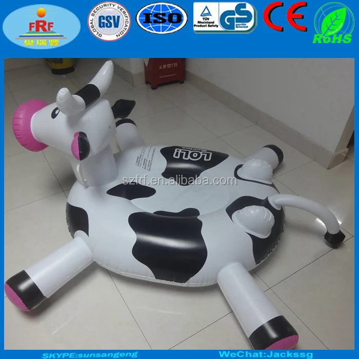 Summer Pool Swim Fun Inflatable Milk Cow Pool Float Raft Ride on
