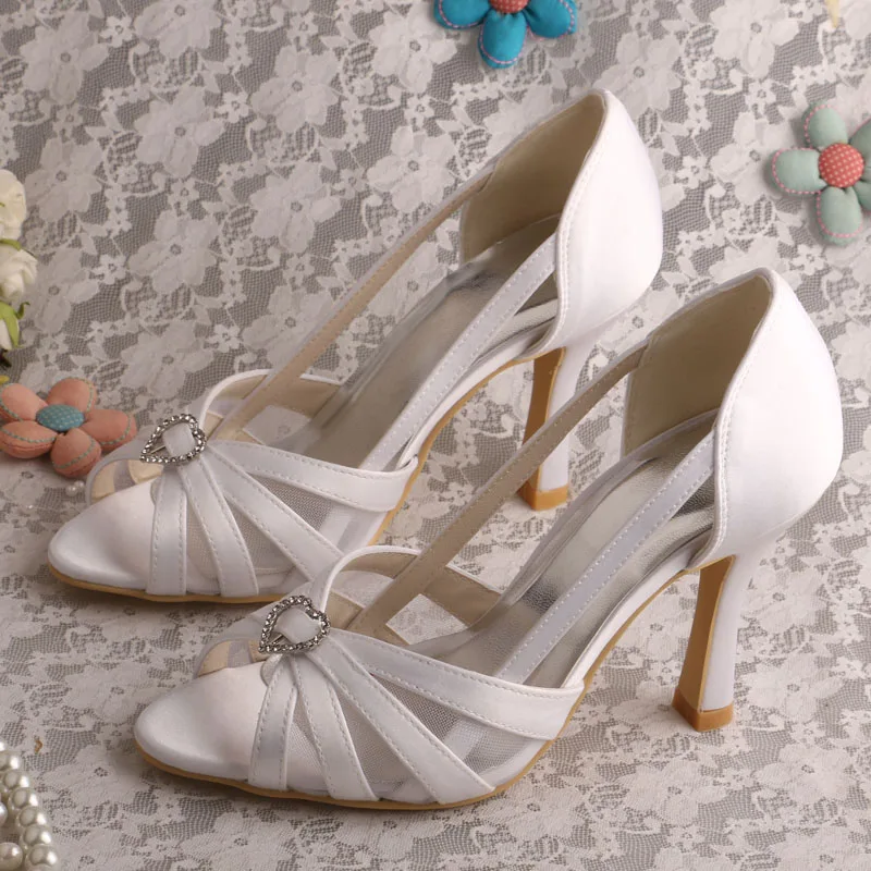 Peep toe heels white hotsell