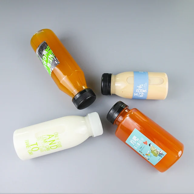 Plastic 150ml PET Packaging Clear Milk Tea Coffee Juice Drink Yogurt Bottle 16oz Empty Plastic Juice Bottles with Caps