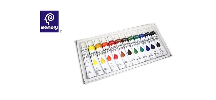 12ml Aluminium Tube Water Color Paint Set 12 18 24 Colors Acrylic Drawing for School Children on Paper/Canvas